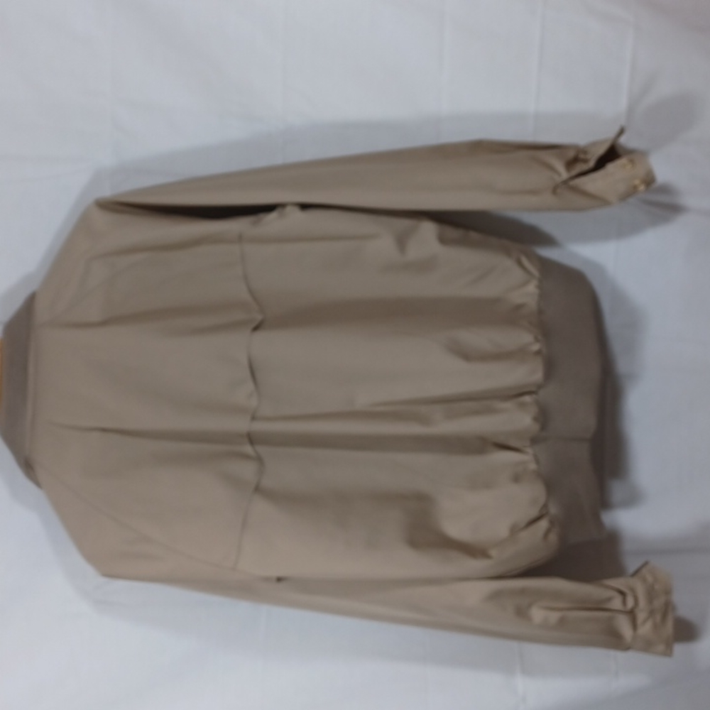 Vintage Lands End Bombers Jacket Coat Size Large Khaki Tan Zips up front - Picture 8 of 8